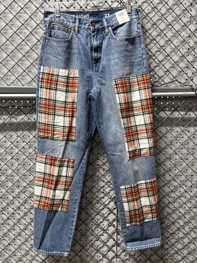 Patchwork Plaid Denim Jeans - $168 MSRP